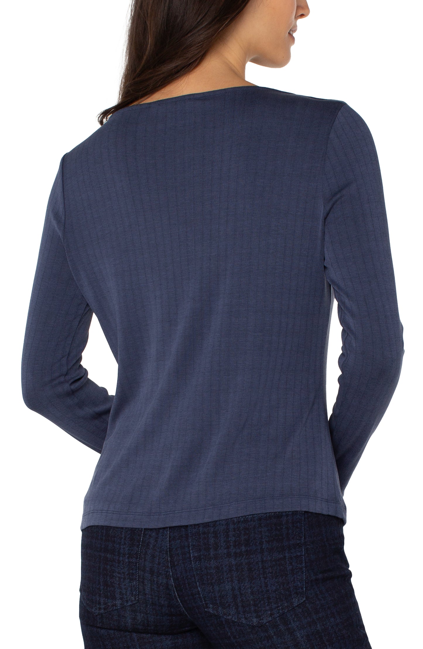 Long Sleeve Boat Neck Knit Top