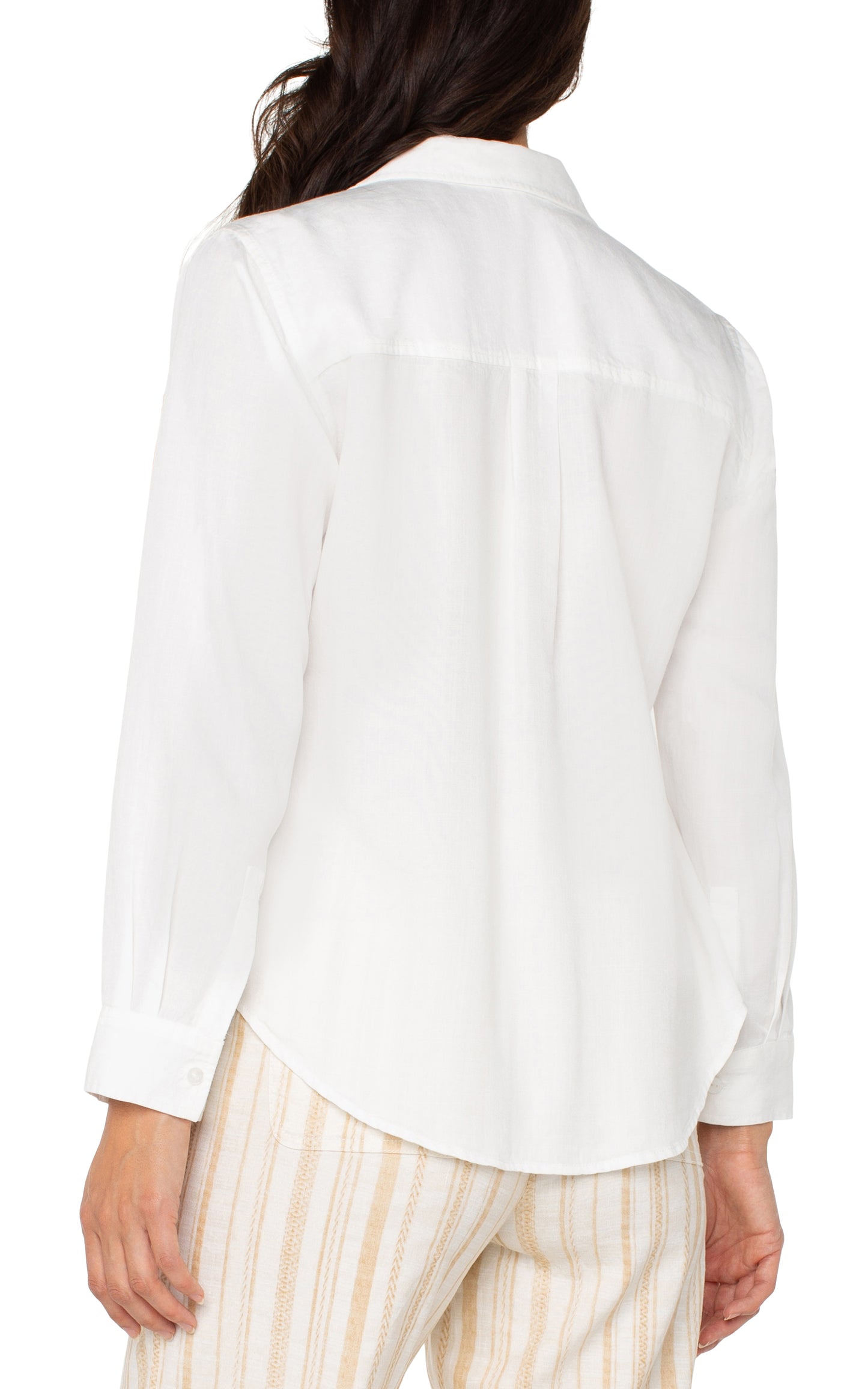 Long Rolled Sleeve Woven Shirt