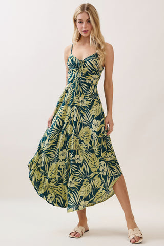 Chest Ruched Midi Dress