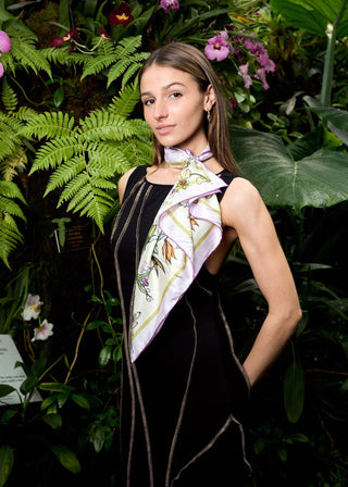 Orchid Symphony Silk Bandana Scarf