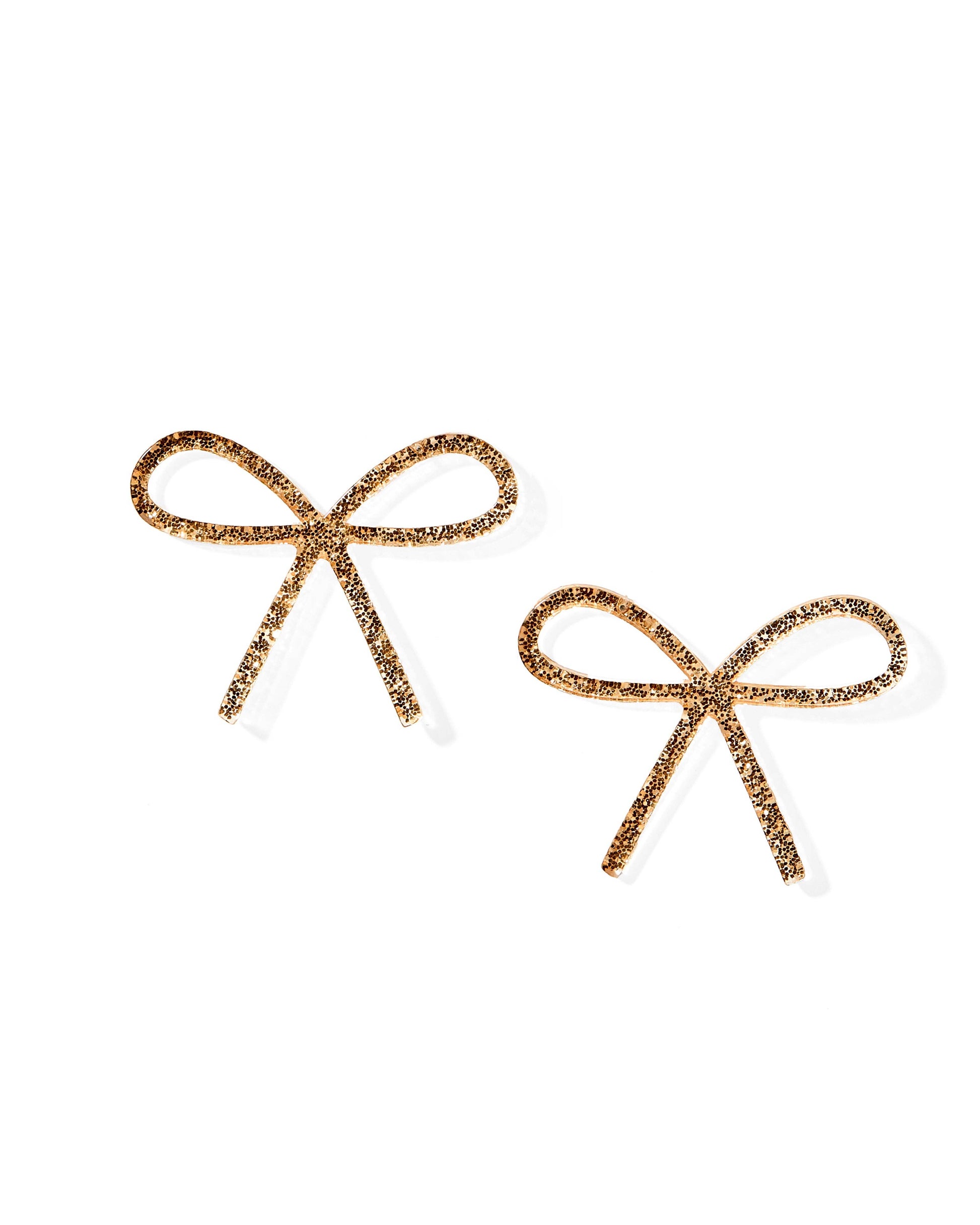 Lola Bow Earrings - Gold Glitter