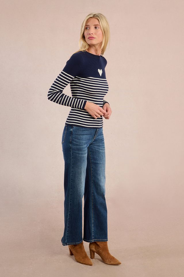 Eloise Striped Heart Sweater