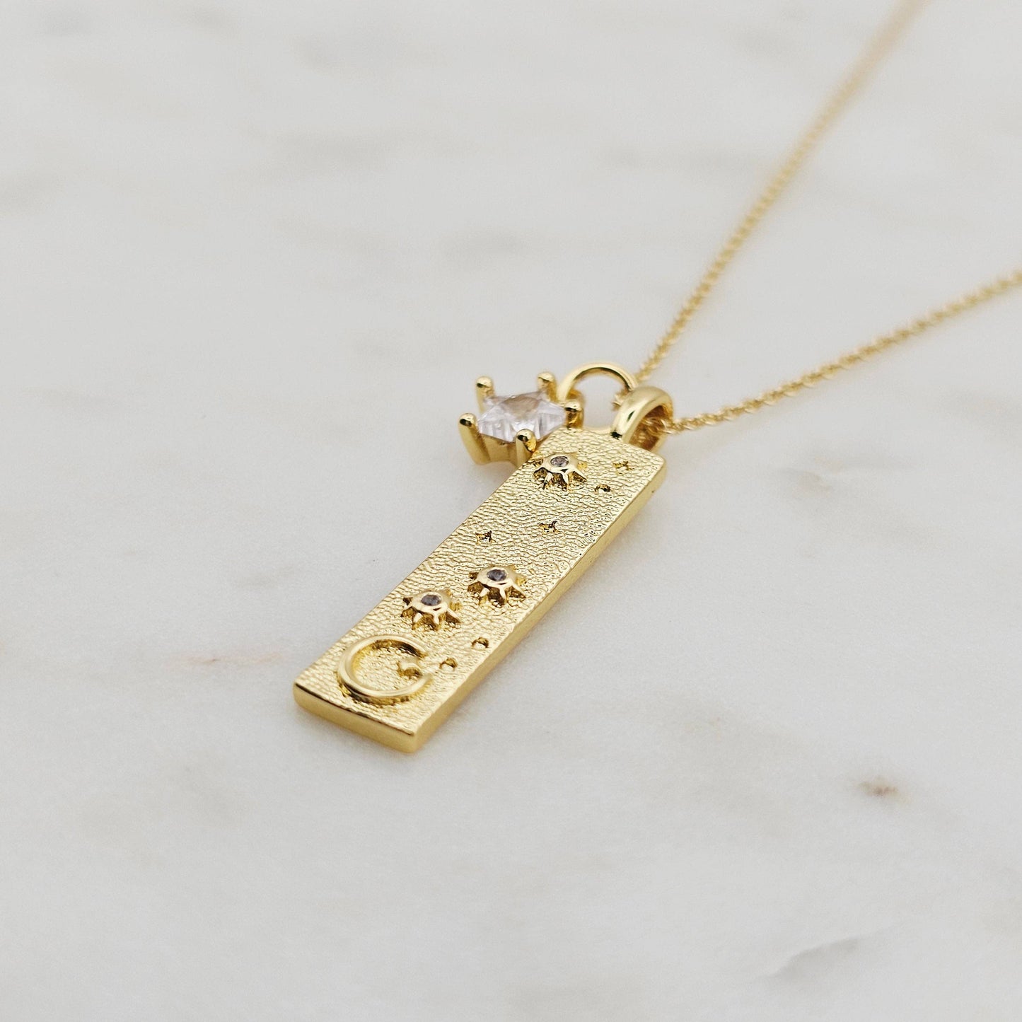 Stars and Moon Bar Necklace