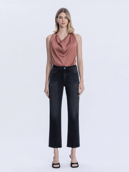 Olivia Mid Rise Ankle Straight Jeans