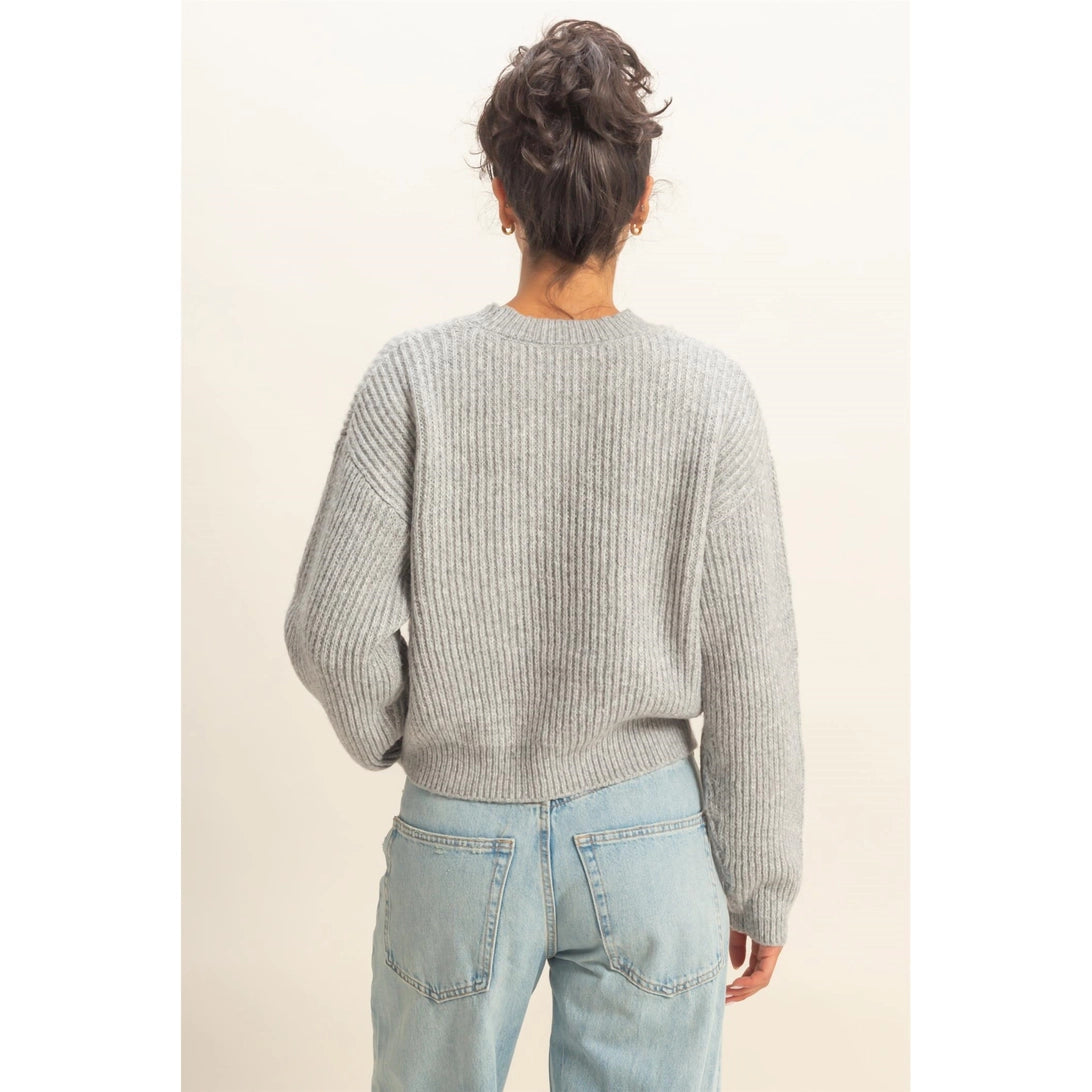 Ribbed Crew Neck Sweater