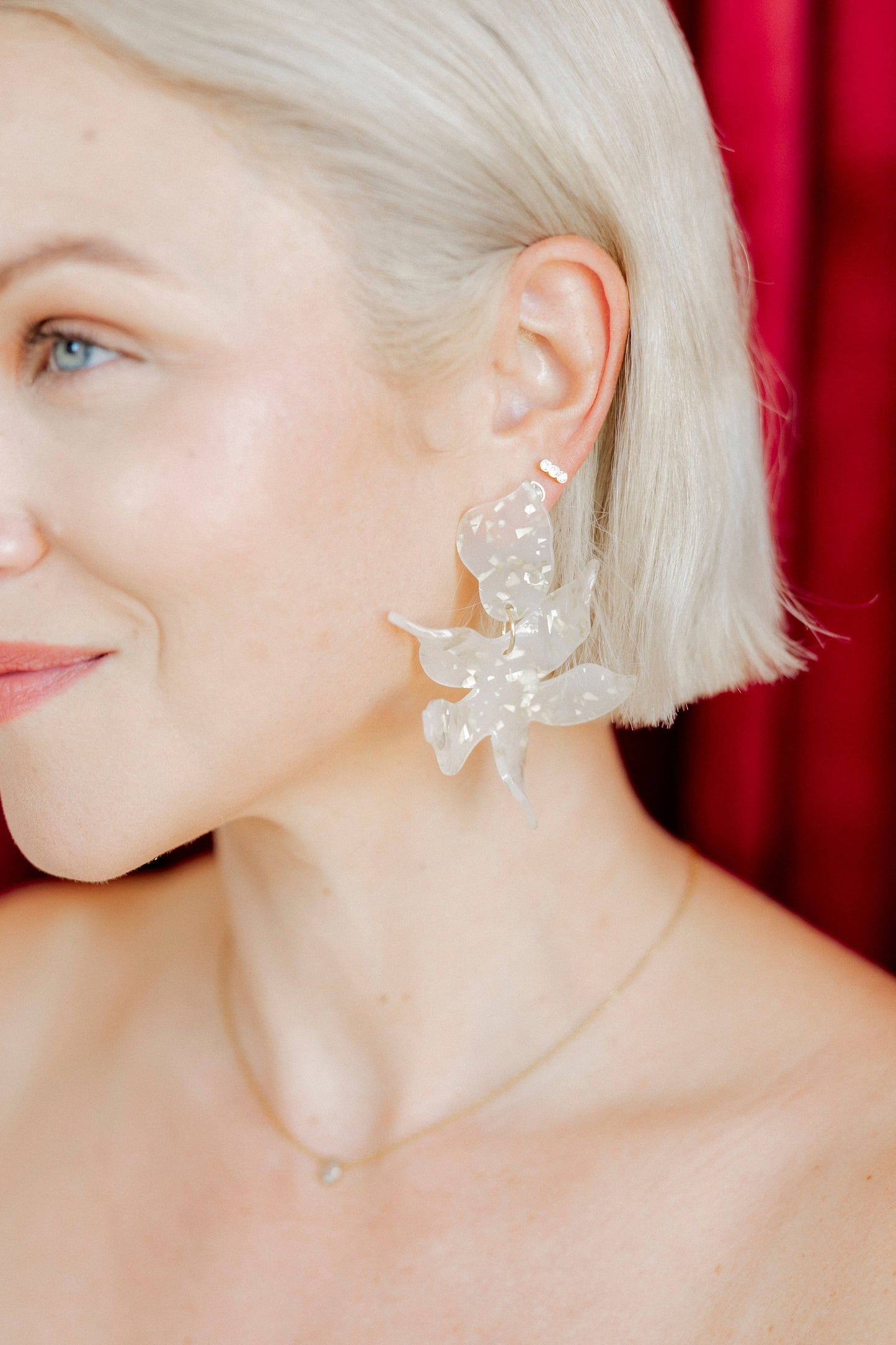 Flora Statement Earrings - Gold Confetti