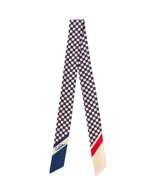 "Checkerboard" Silk Skinny Scarf