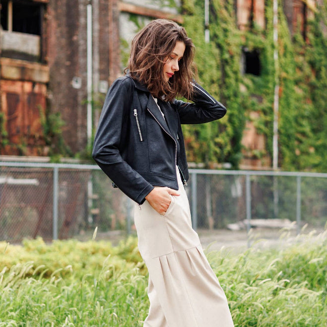 Margaret Liquid Leather Moto Jacket