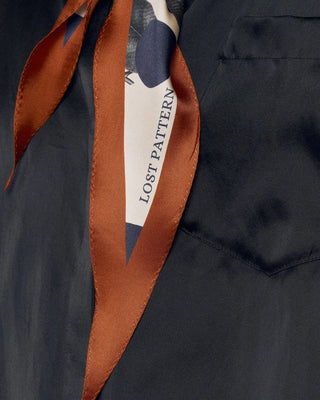 Noir Floral Silk Neckerchief