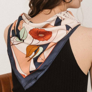 Camellia Silk Bandana Scarf