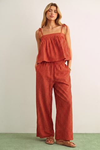 Striped Print Straight Pants