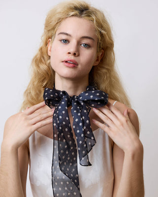 "Petal Veil" Silk Chiffon Scarf