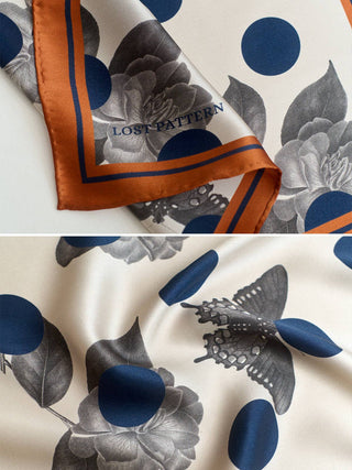 Noir Floral Silk Pocket Square