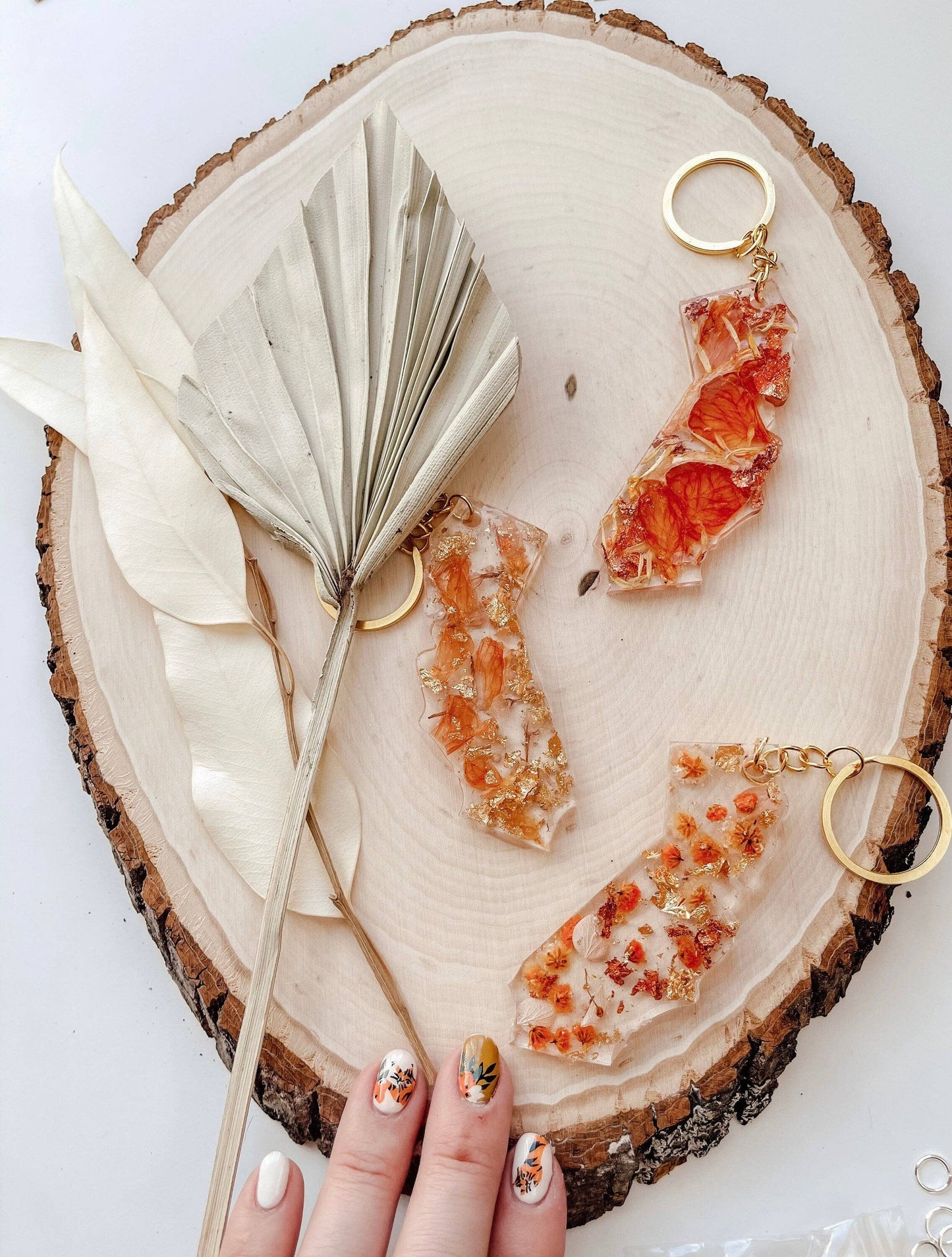 Resin Wildflower California Keychain