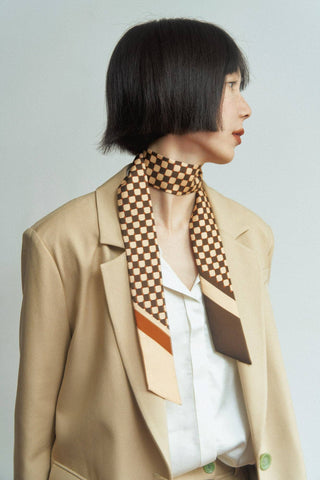 Checkerboard Silk Scarf