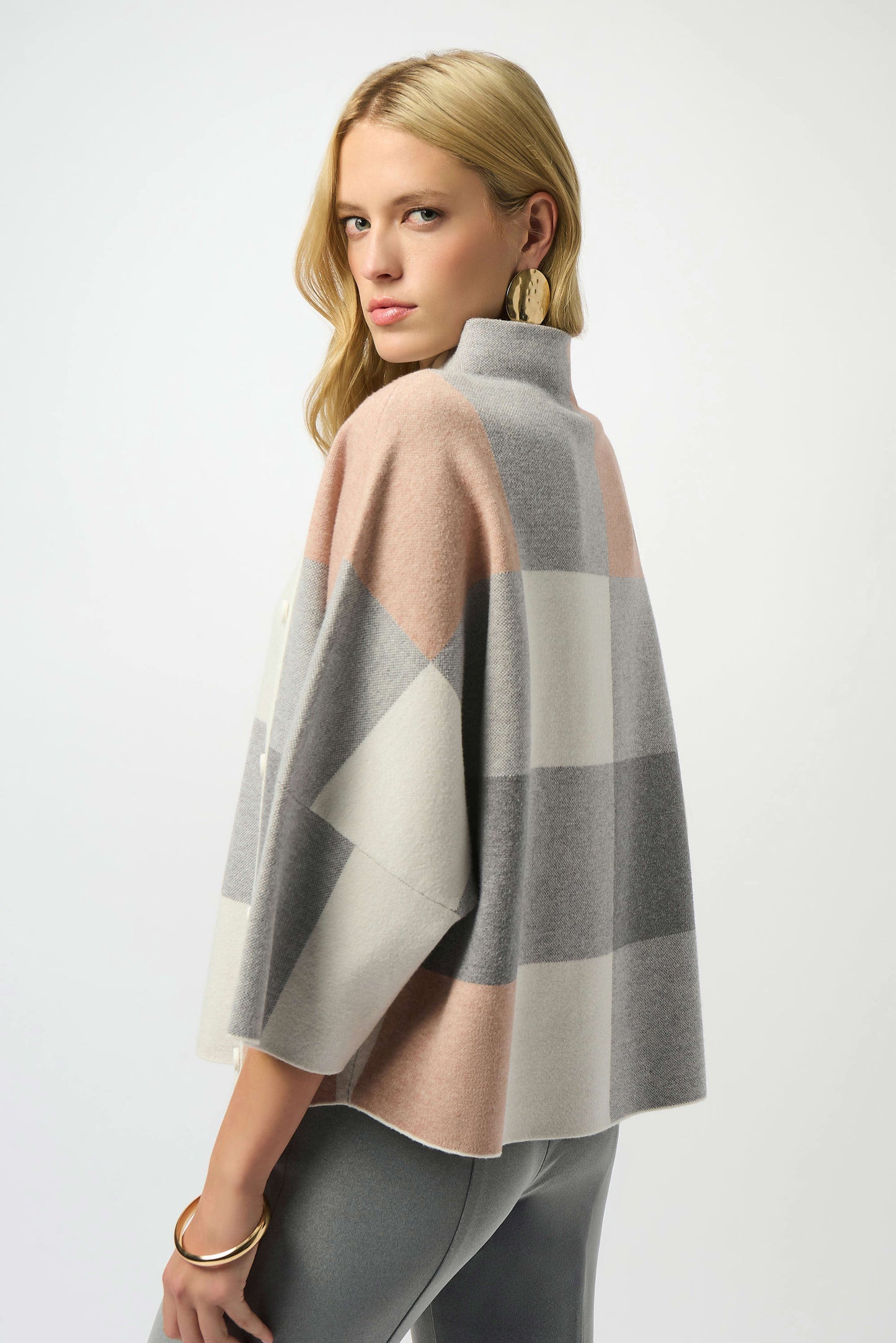 Plaid Jacquard Sweater Knit Top