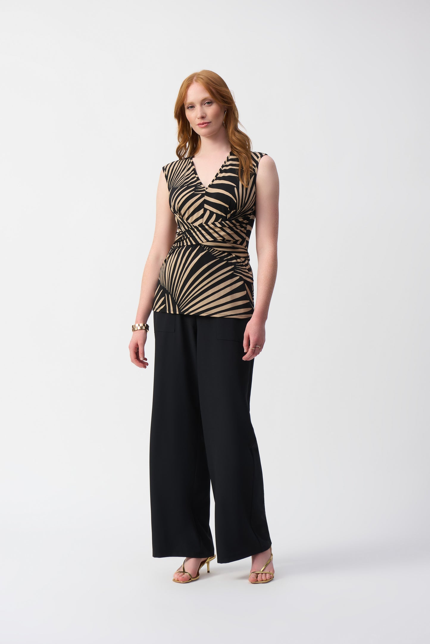 251185 Textured Woven Wide-Leg Pants