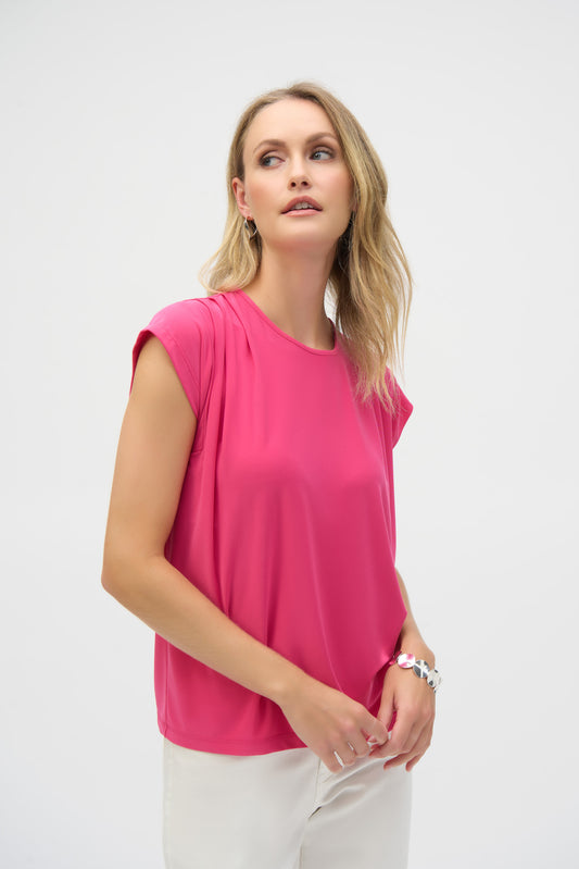 Silky Knit Short Sleeve Straight Top