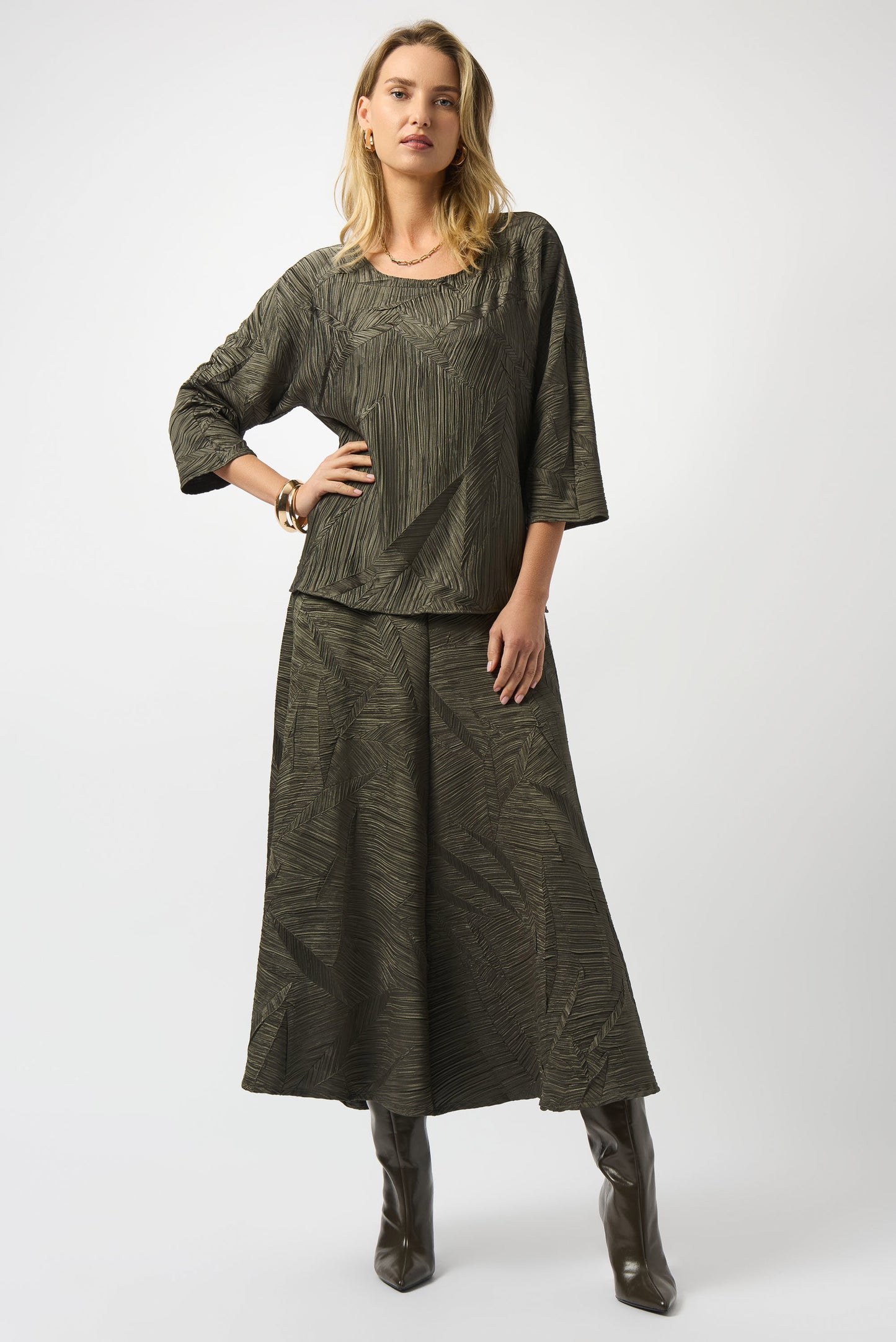 Pleated Satin Boxy Top