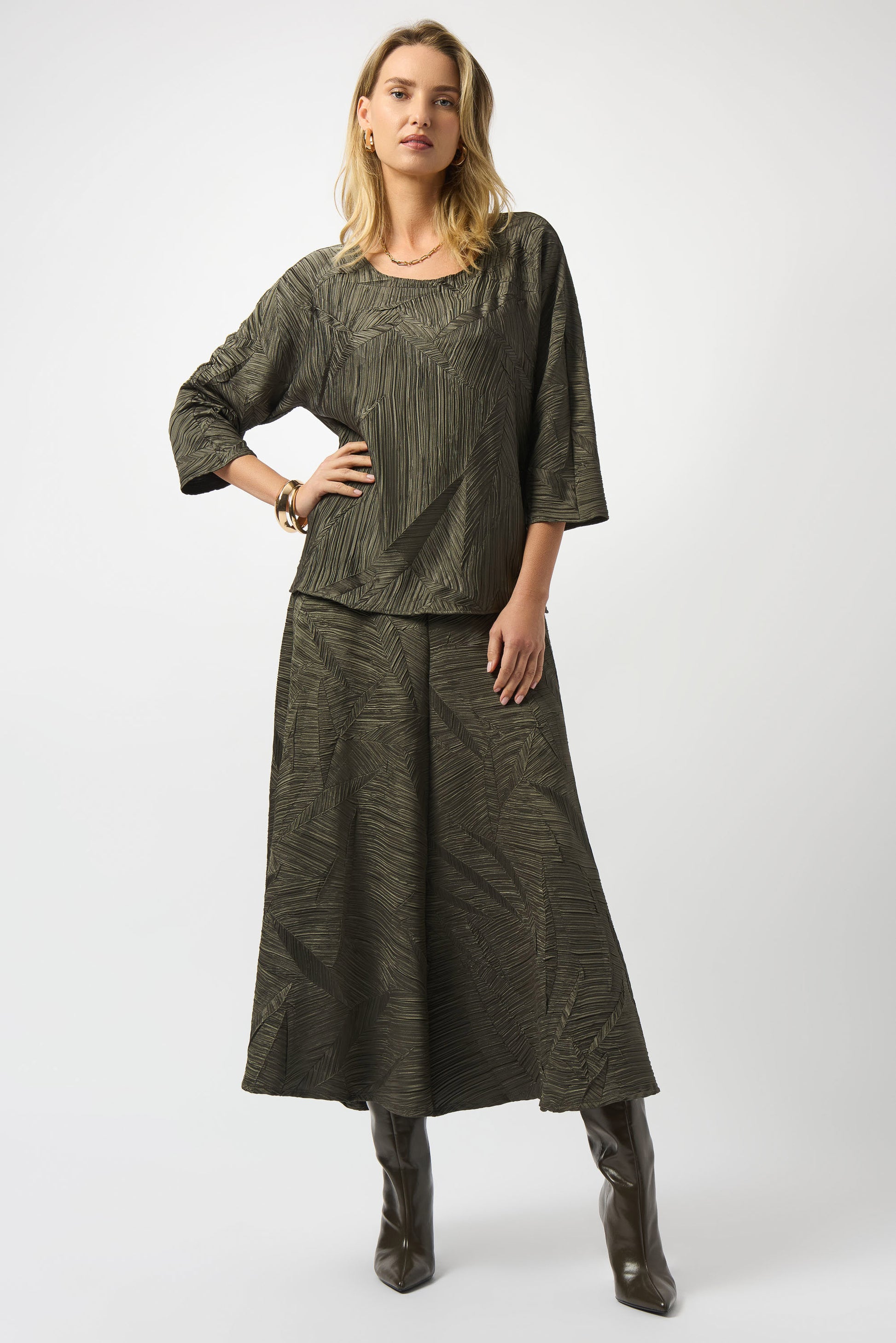 Pleated Satin Boxy Top