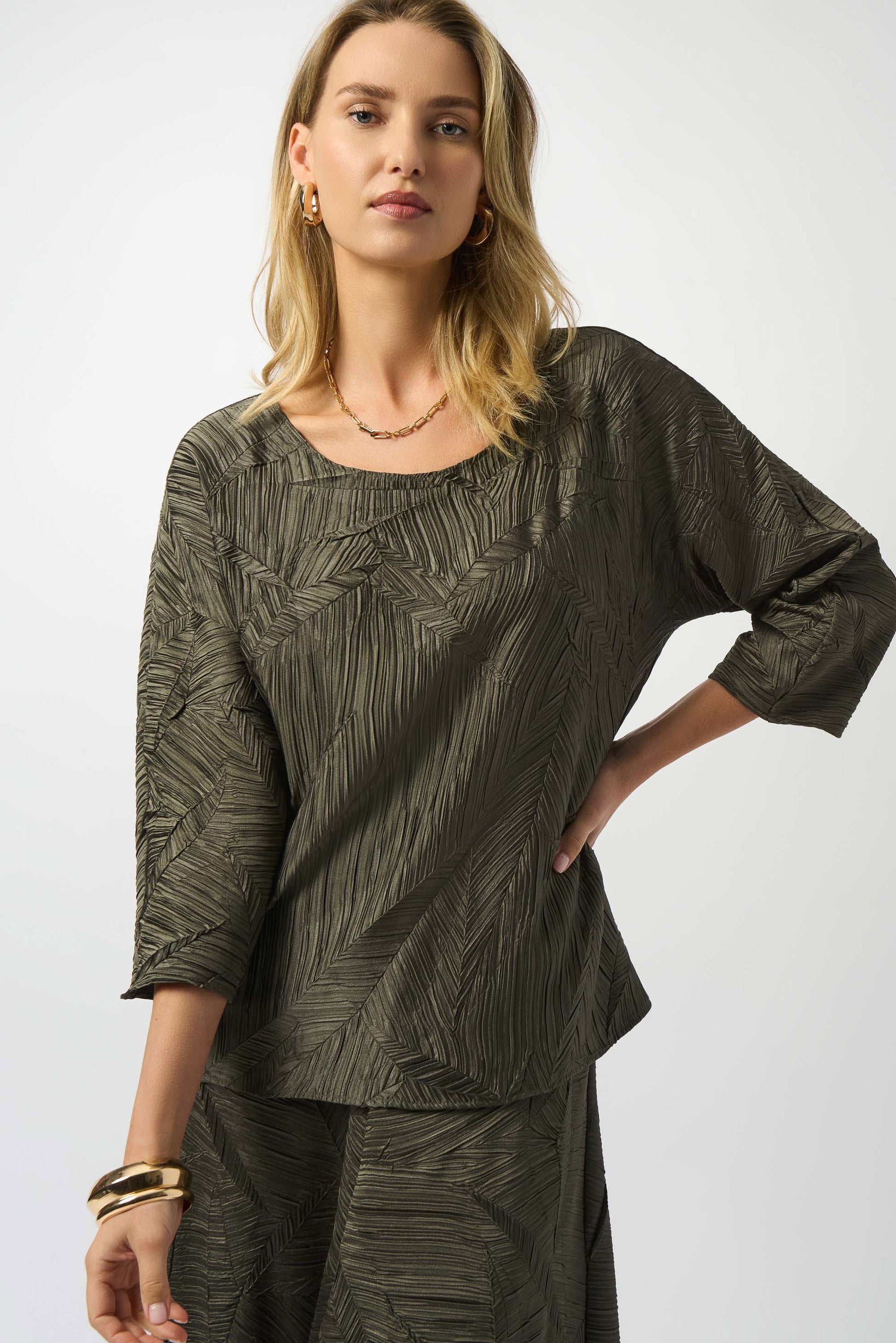 Pleated Satin Boxy Top