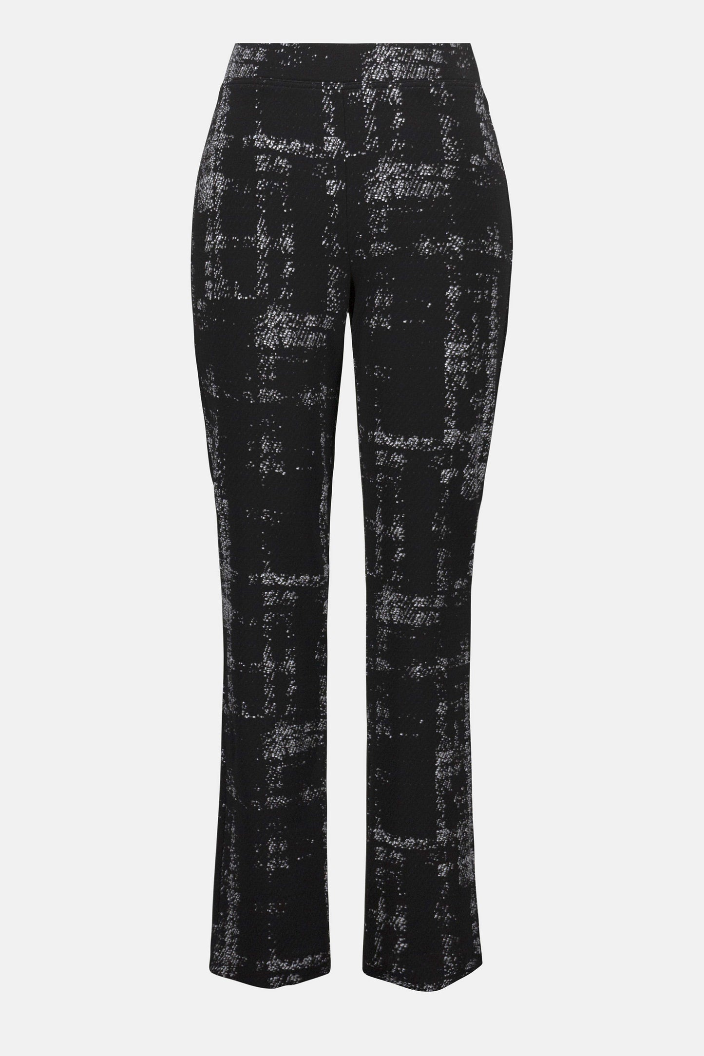 Jacquard Sweater Plaid Print Pull-On Pants