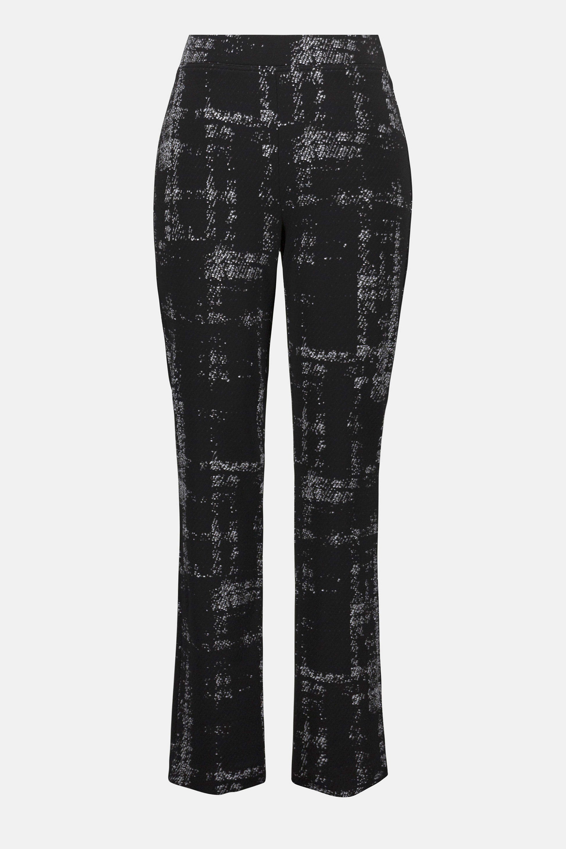 Jacquard Sweater Plaid Print Pull-On Pants