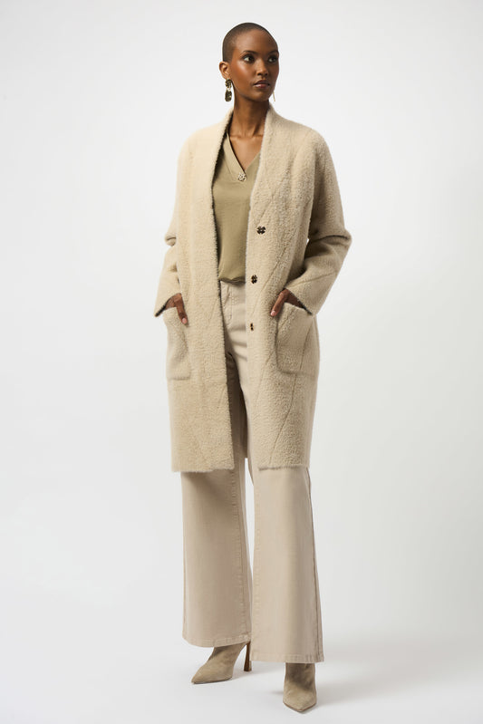 Feather Yarn Sweater Knit Coat