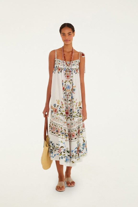 Stitched Garden Off-white Long Dress