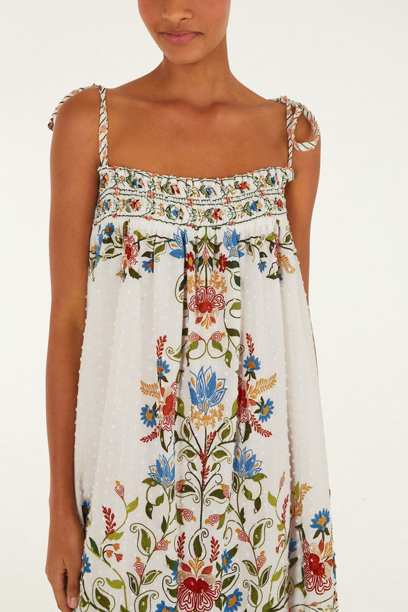 Stitched Garden Off-white Long Dress