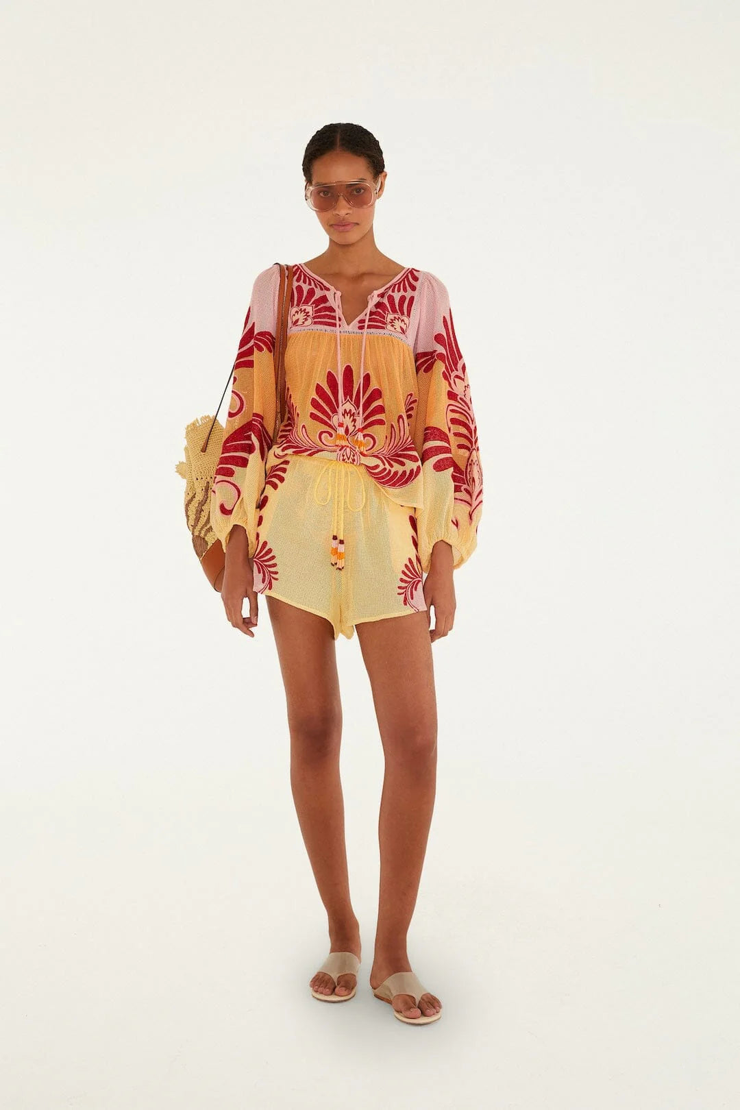 Soft Yellow Arabesque Blouse