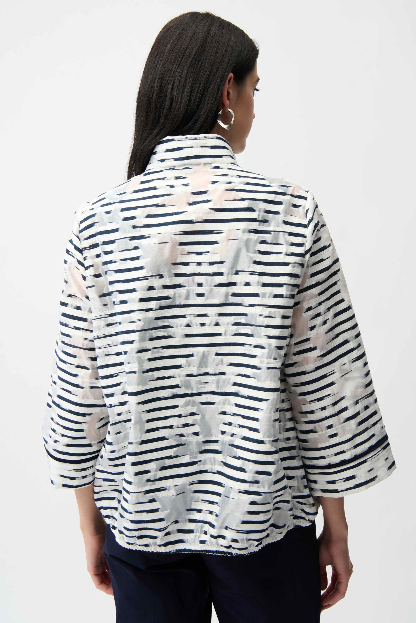 Jacquard Organza Stripe Bomber Jacket