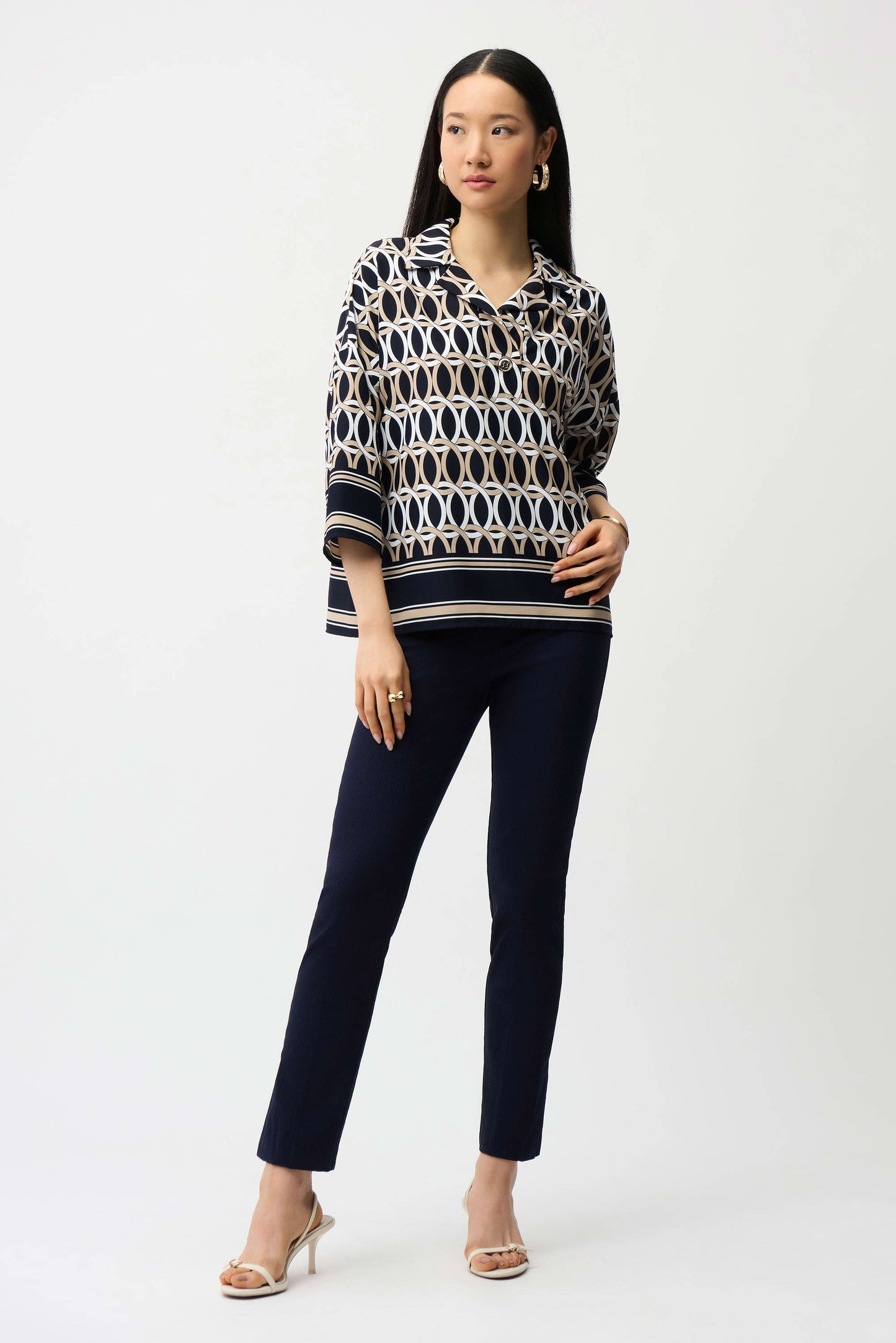 Jacquard Straight Pull-On Pants