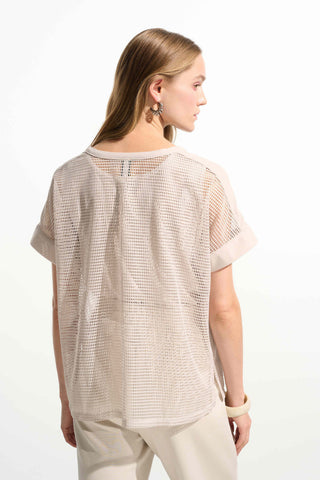 Silky Knit and Mesh Straight Top