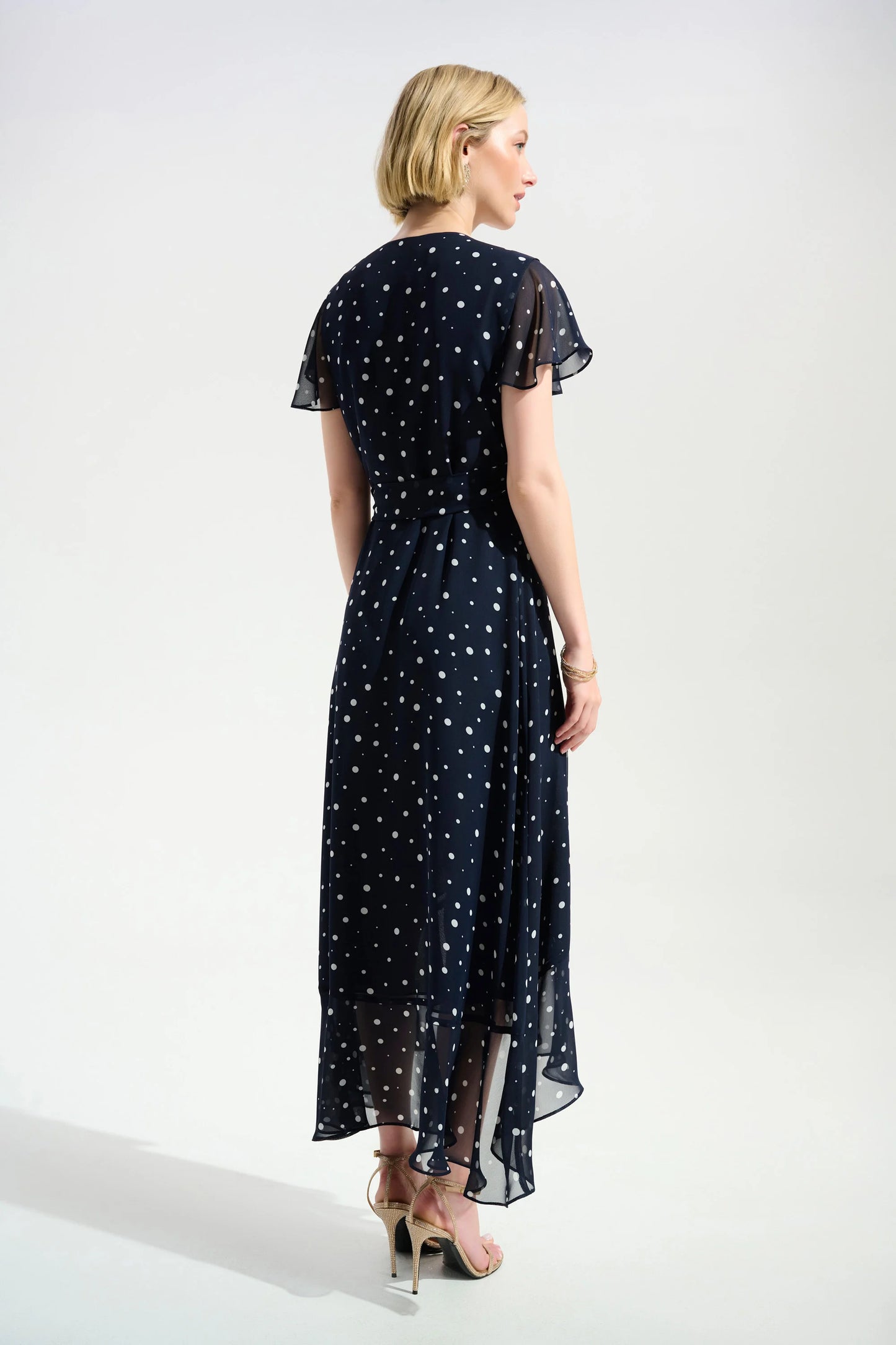 Chiffon Wrap Dress With Ruffle