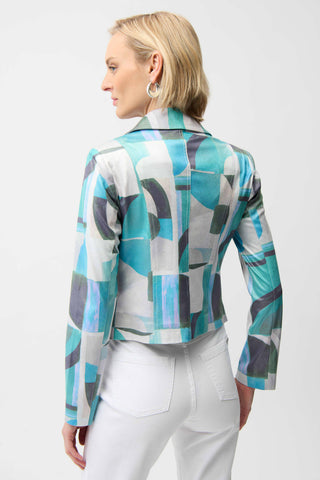 Foiled Faux Suede Geometric Jacket
