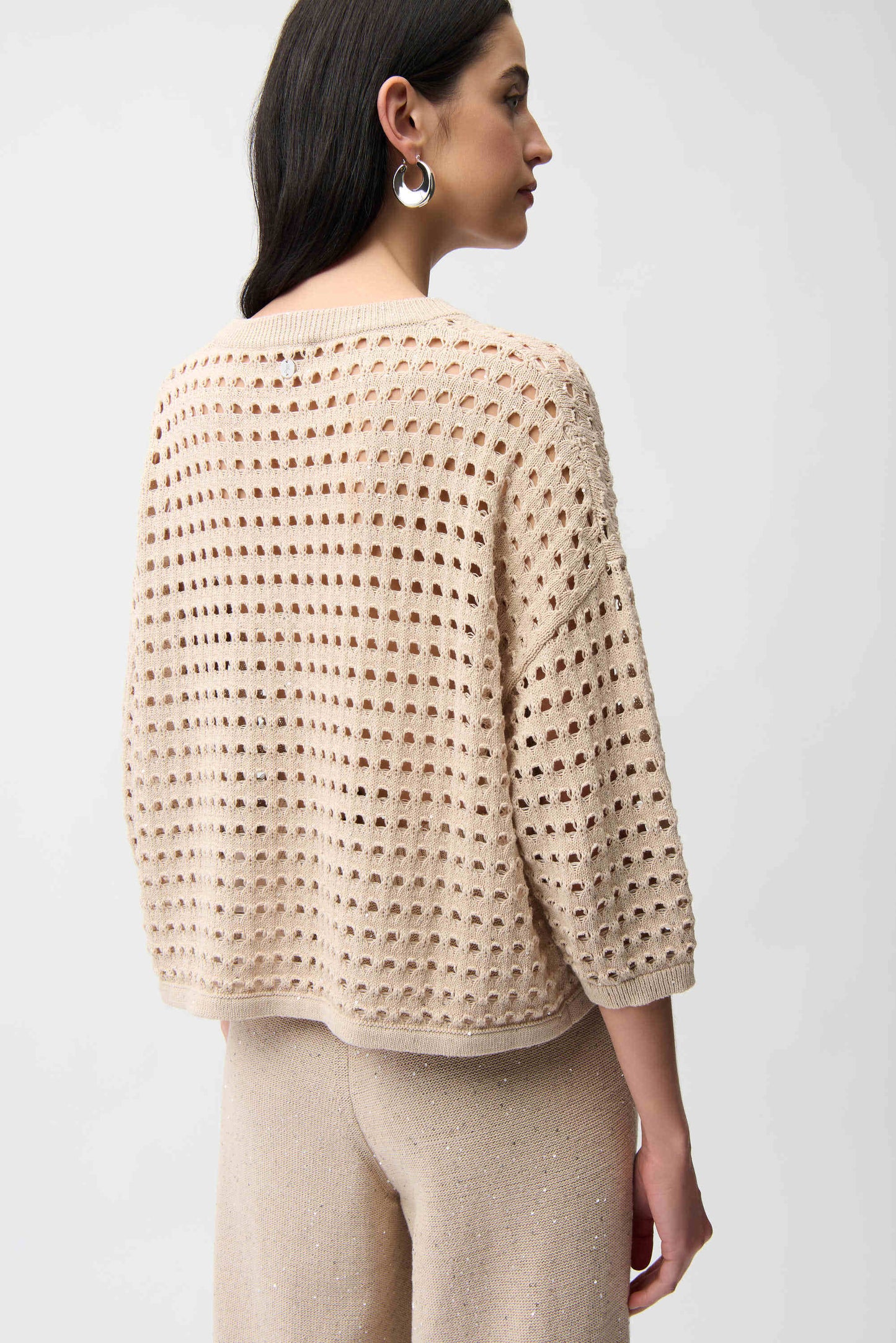 Cotton Blend Open Stitch Sweater