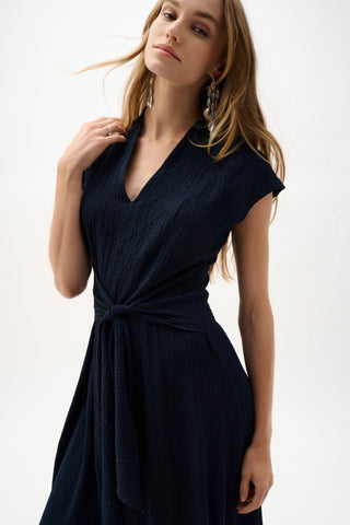Woven Seersucker Flare Dress