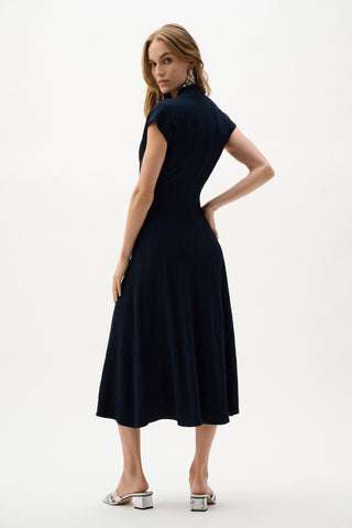 Woven Seersucker Flare Dress