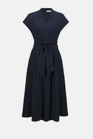 Woven Seersucker Flare Dress