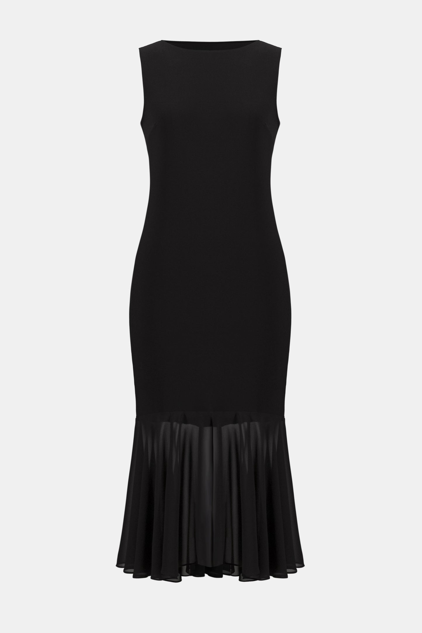 Silky Knit And Chiffon Flounce Dress