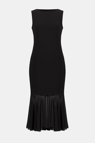 Silky Knit And Chiffon Flounce Dress