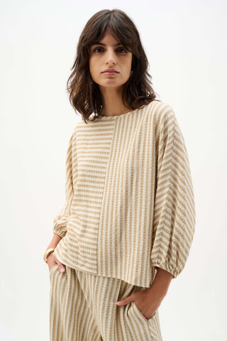 Woven Stripe Boxy Top