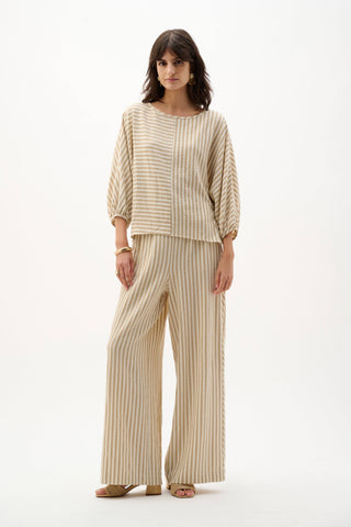 Woven Stripe Boxy Top