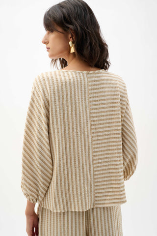 Woven Stripe Boxy Top