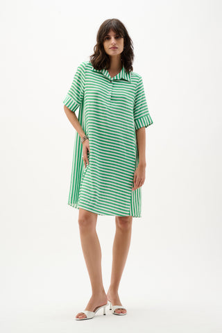 Woven Stripe Trapeze Dress