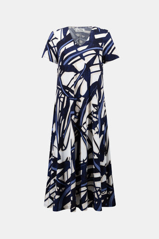 Silky Knit Abstract Print Trapeze Dress