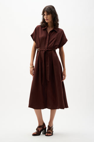Linen Blend Shirt Dress