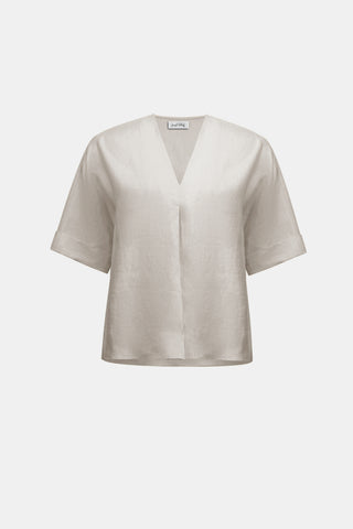 Linen Straight V-notch Top