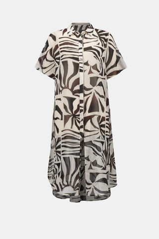 Chiffon Tropical Print Straight Blouse